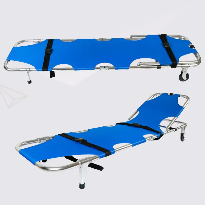 Folding Ambulance Stretcher Thickened and Reinforced Protective Aluminum Alloy Oxford Cloth Fire First Aid Emergency Stretcher