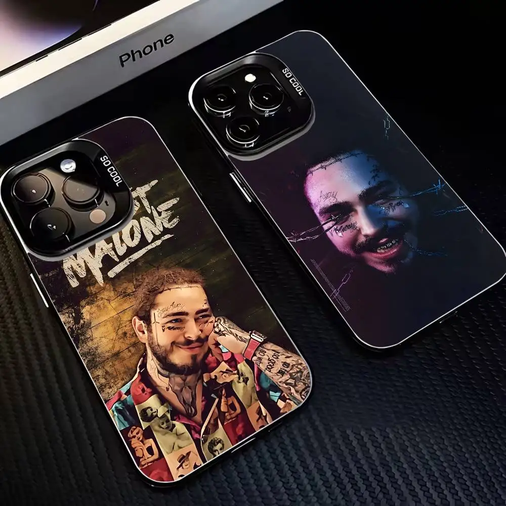 

Singer M-Malone Phone Case For iPhone17,16,15,14,13,12,11 Plus,Pro Max Black Matte Shockproof Cover