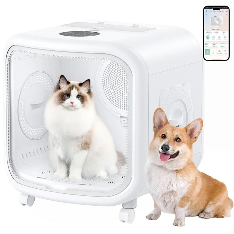 

Фабрика Pet 360 ° Эффективная автоматическая бесшумная сушильная камера для животных с интеллектуальным контролем температуры, идеально подходит для кошек и маленьких собак, 75 л