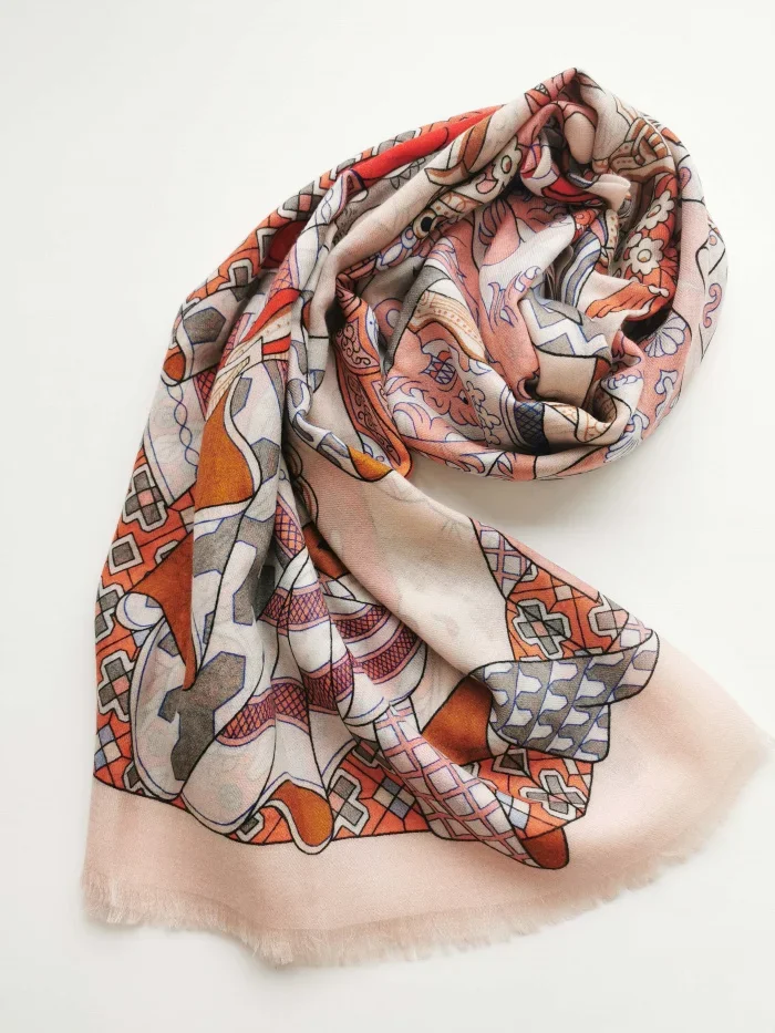 Woman Luxury Cashmere Printed Scarf