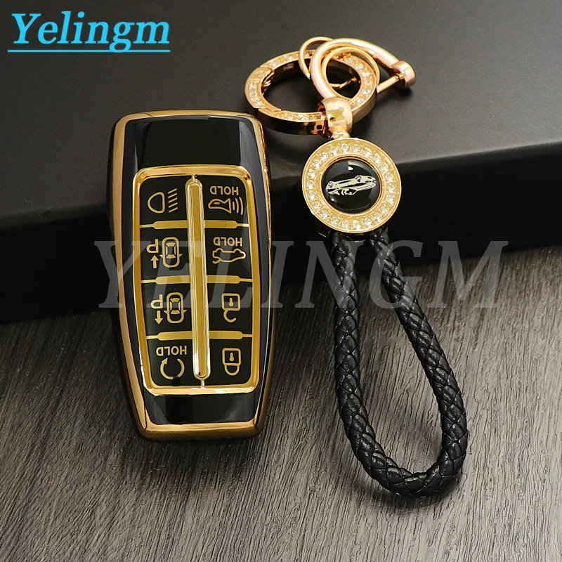 8-Tasten-TPU-Autoschlüsselhülle für Hyundai Genesis GV70 GV80 GV90 2020 2021 2022 Schlüsselhalter Schlüsselanhänger Zubehör