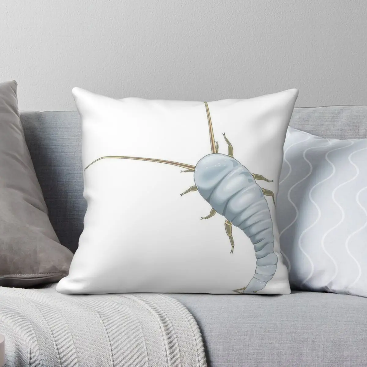 Silverfish Insect Pillowcase Polyester Linen Velvet Pattern Zip Decor Car Cushion Cover 18