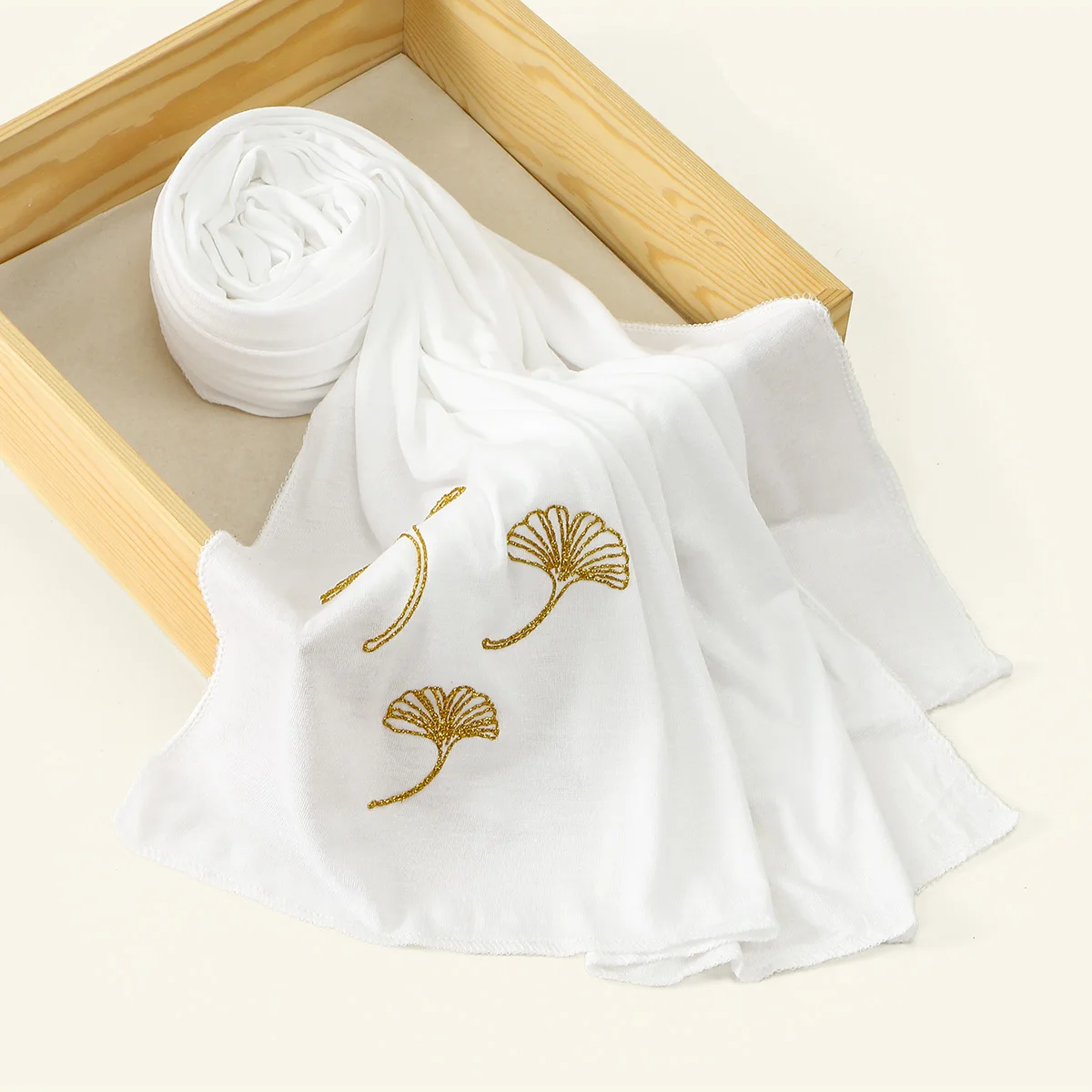 뉴저지 모달 스카프 히잡 여성용 금색 스프링클링 무지 부드러운 롱 숄 이슬람 헤드랩 라마단 기도 터번