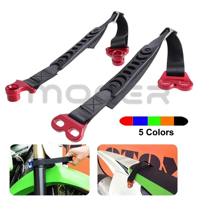 For YAMAHA HONDA KAWASAKI YZ CRF CR XR WR WRF KXF KLX 85 125 150 250 450 Motocross Fork Rear Seat Rescue Strap Sling Pull Belt