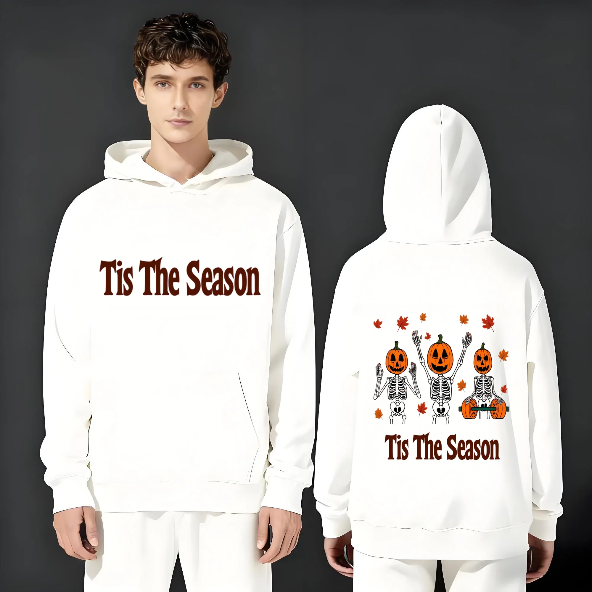 

Новейшая повседневная модная толстовка с капюшоном весом 330 г из 2025 года подходит как для мужчин и женщин с принтами в рождественском стиле.