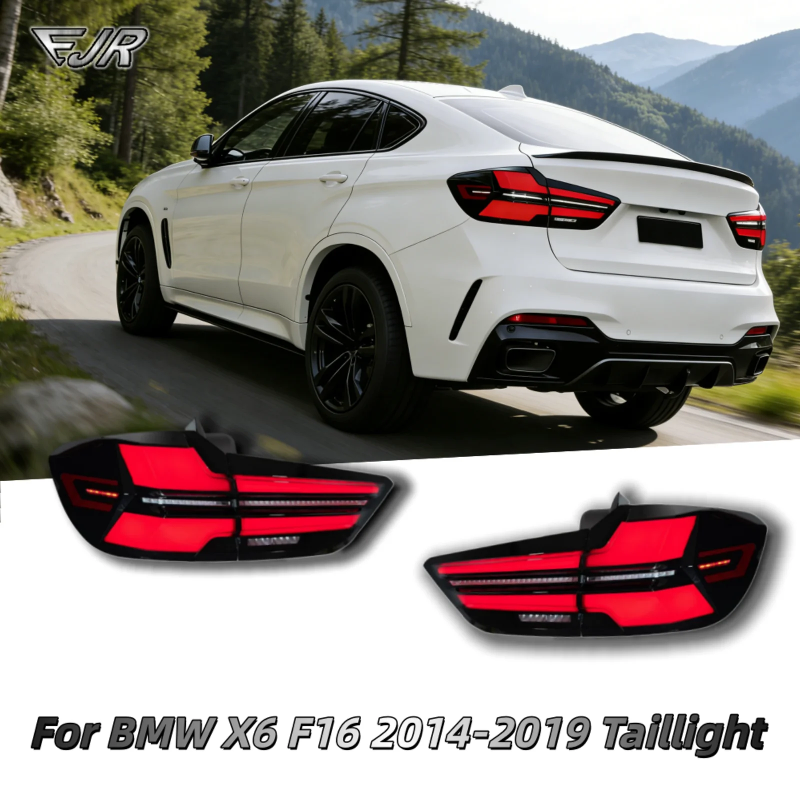 

Светодиодные задние фонари для BMW X6 F16 2014-2019, комплекты задних фонарей с функцией динамического указателя поворота, задние фонари с автоматической LED-подсветкой, аксессуар для автомобиля.