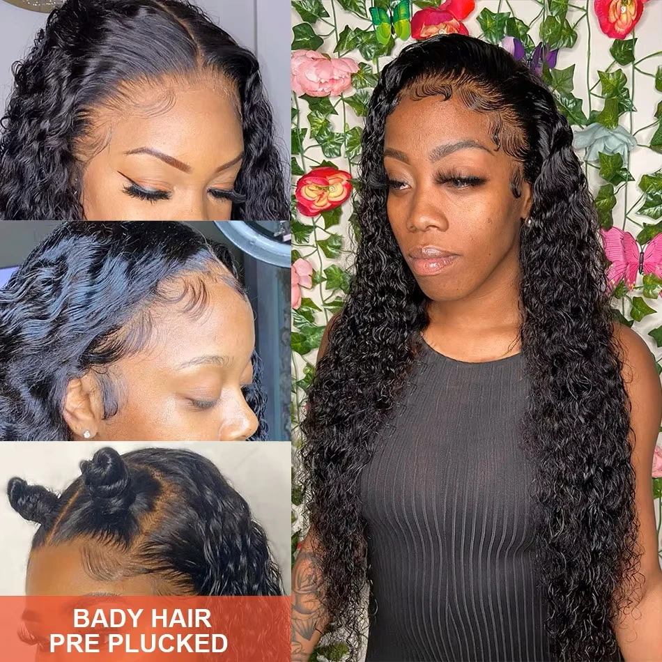 30 40 Inch Deep Wave Lace Front Wigs 13x6 Hd Lace Frontal Wig 13x4 Pre Plucked Wet And Wavy Brazilian Human Hair Wigs For Women image 2