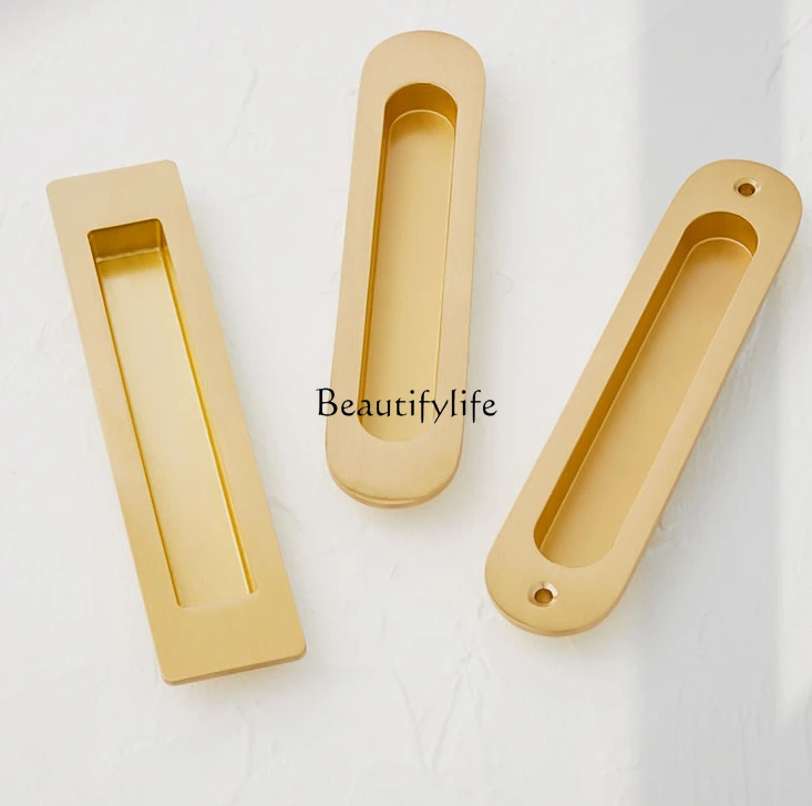 

Golden Invisible Concealed Embedded Wardrobe Handle Furniture Hardware Cabinet Door Handle