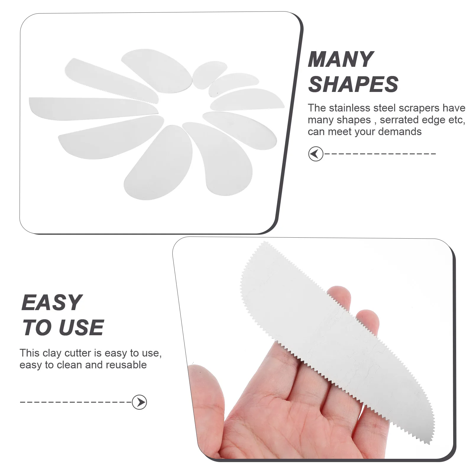 10 Pcs Modeling Carving Tool Clay Paint Scraper Stainless Steel Metal Pottery Tools