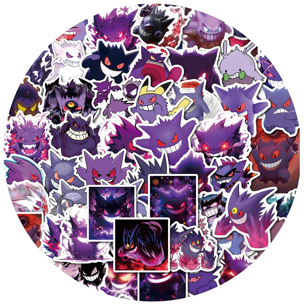 10/30/50PCS Kawaii Pokemon Gengar Anime Stickers Decals Decoration DIY Phone Suitcase Laptop Fridge Wall Graffiti Cute Sticker