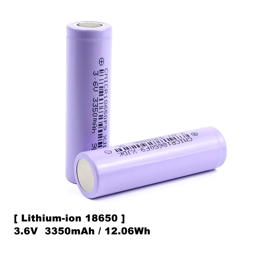 100PCS 18650 Rechargeable Battery 3.7V 3350mAh Flat Top Battery Large Capacity Batteries for Headlamp LED Flashlight Power Bank