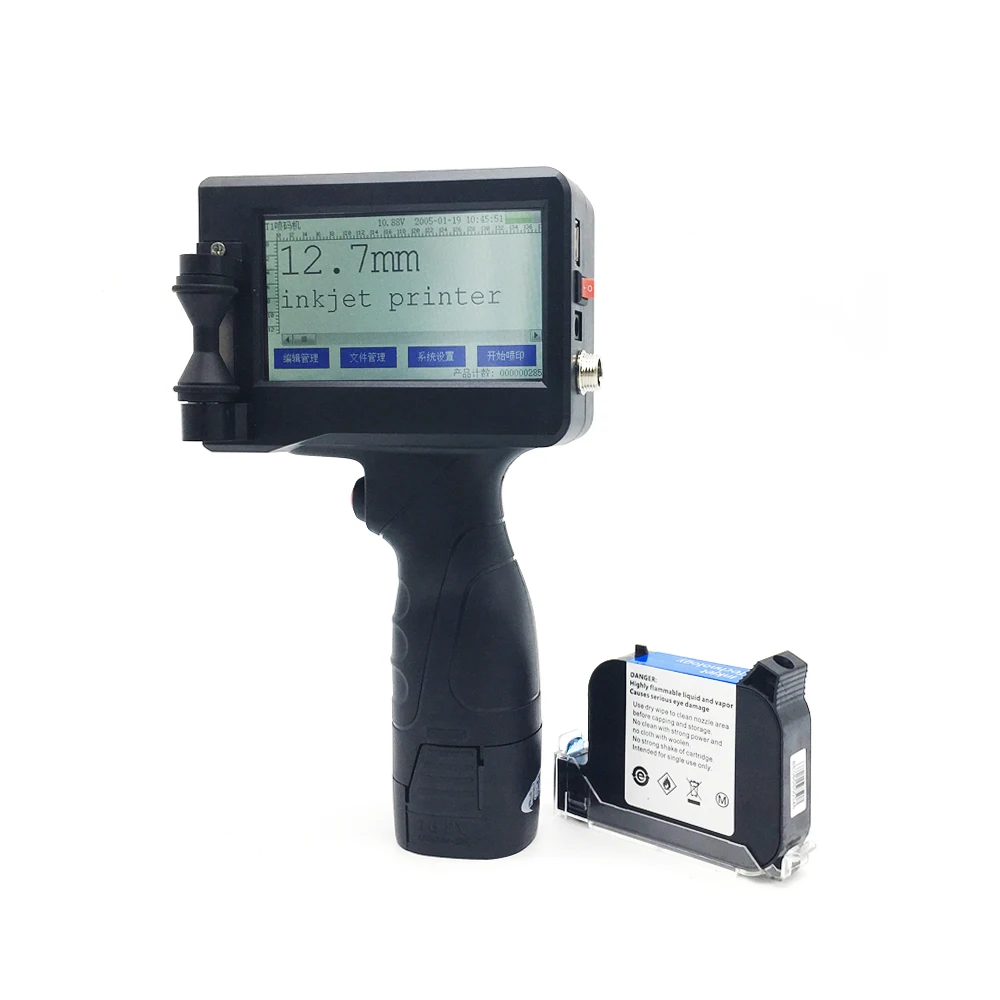 Imagem -06 - Portátil Handheld Inkjet Impressora com Cartucho de Tinta Código de Barras Logo Impressora Térmica Touch Screen Data de Validade Código qr 05 Polegadas em