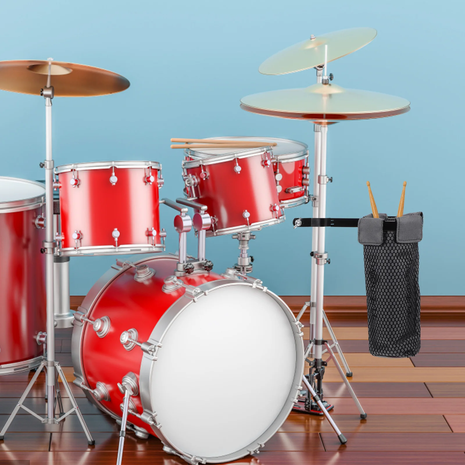 กระเป๋าใส่ไม้กลอง กระเป๋าใส่ไม้กลองแบบพกพา ทนทาน น้ำหนักเบา อุปกรณ์เสริมสำหรับกลอง กระเป๋าใส่ไม้กลองแบบพกพา