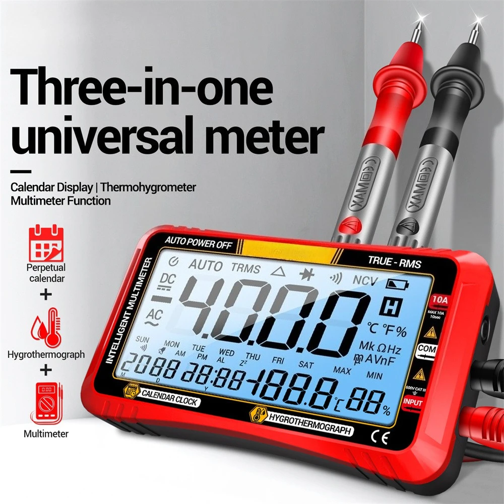 3-in-1 Smart Full Screen Digital Multimeter High Accuracy Multi-functional Electric Maintenance Voltage Measuring Instrument