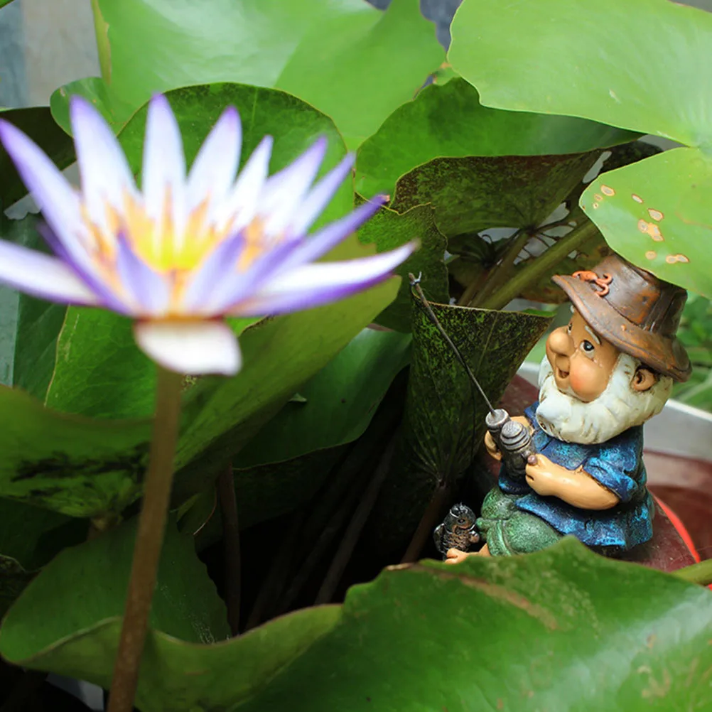 

1pc Fishing Dwarf Resin Decoration Garden Gnome Figurine Outdoor Ornament Pond Sculpture Garden Resin Dwarf Home Store Decor