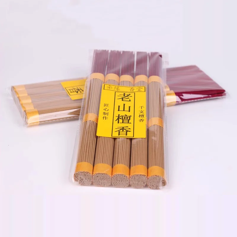 Y Natual Indian Laoshan Sandalwood Incense Sticks 500/1000pcs/lot Hand Rubbing Health Fragrance Home Fury God Bamboo Joss Stick