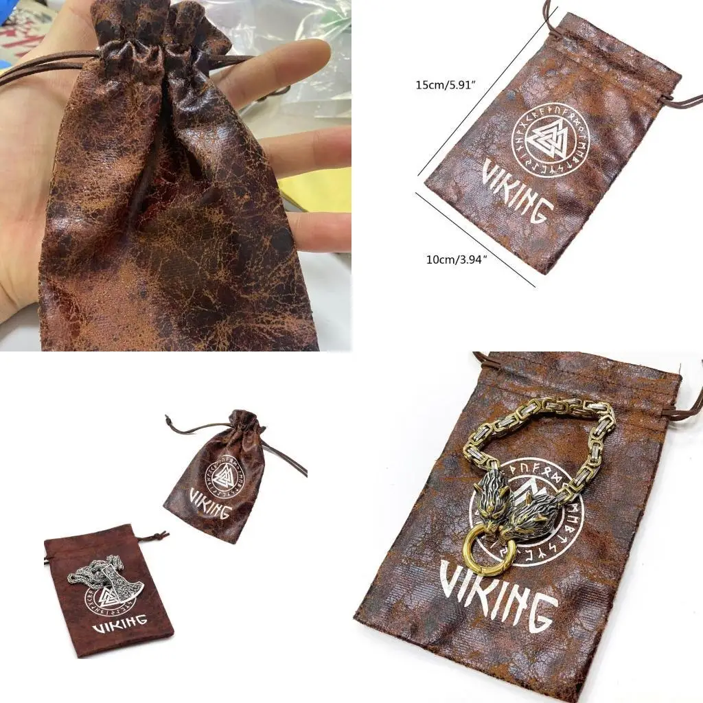 

D46E Exquisite Medieval Theme Packaging Bag Drawstring for Special Gift Storage