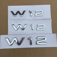 Car Styling Universal 3D ABS Alloy Emblem W12 Car Body Rear Trunk Fender Badge Auto Accessory For Audi A6 A7 A8 S6 S8 RS6 RS8