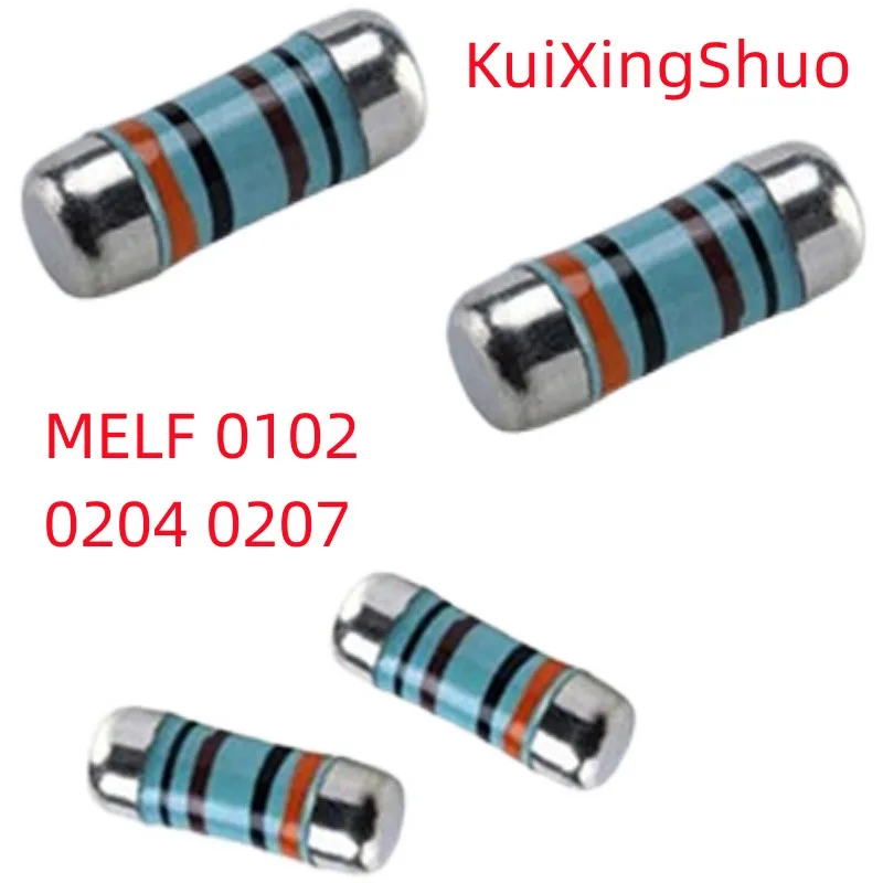 20PCS MMA0207 MELF Resistance 0207 1R 1.5R 2R 3R3 10R 15R 47R 100R 330R 1K 2K 4.7K 10K 150K 220K 820K 50PPM