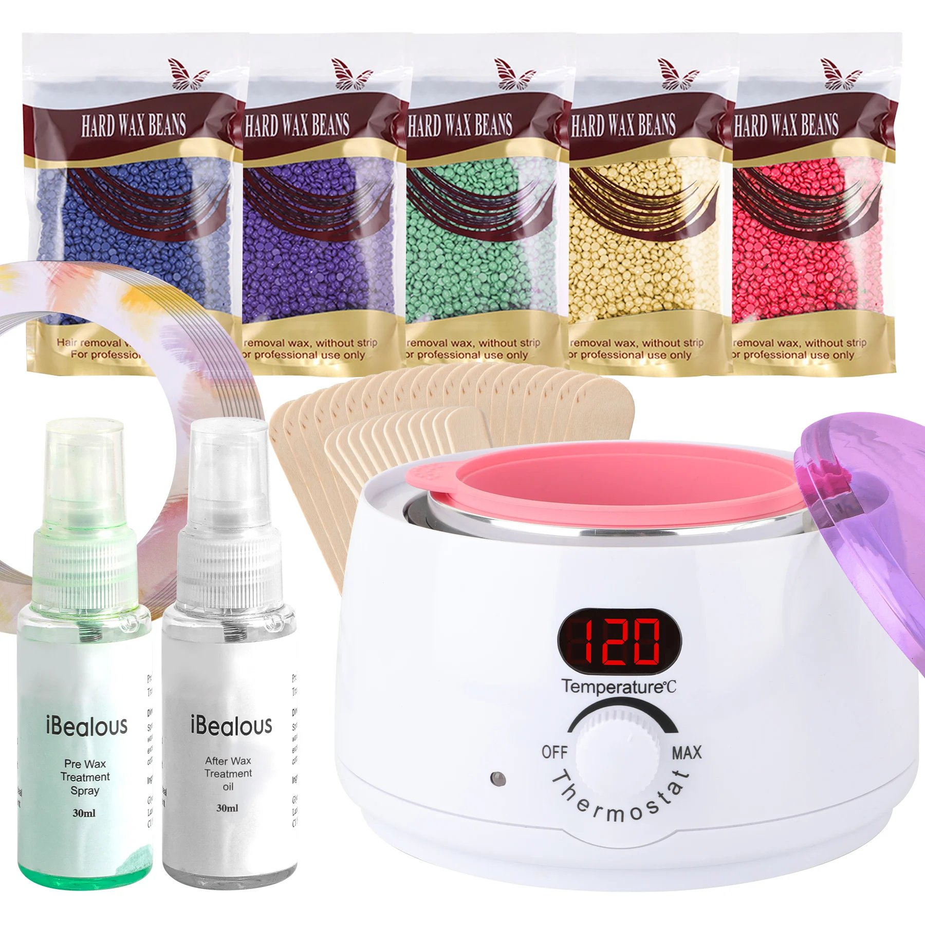 Wax Maschine Waxing Set Frauen: Wachs Haarentfernung - Wachswärmer Wachsgerät zur haarentfernung mit 5 Packungen Waxing Perlen, Wachsmaschine Heißwachsgerät Set für Heimsalon