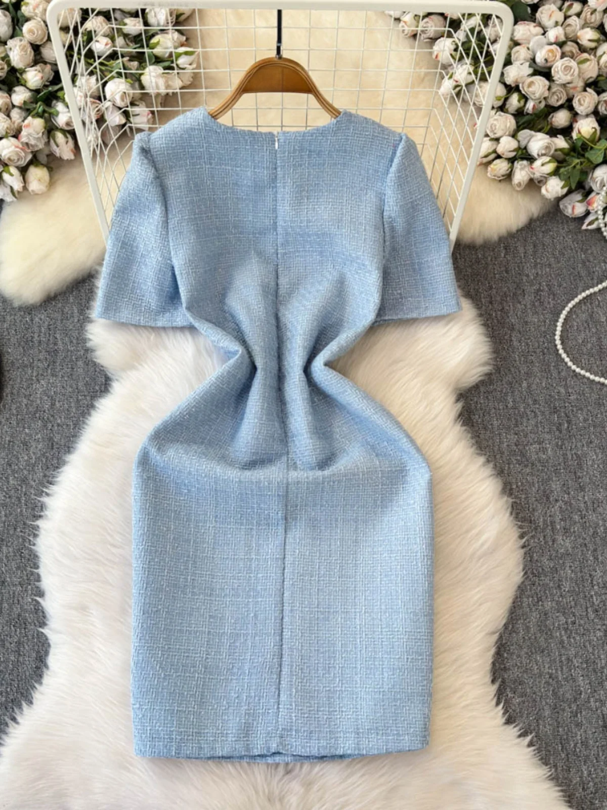 Ele Knot Bubble Sve Midi Dr Dames Lente Herfst Nieuwe Sle Taille Cinching Afslanken Bodycon Dr