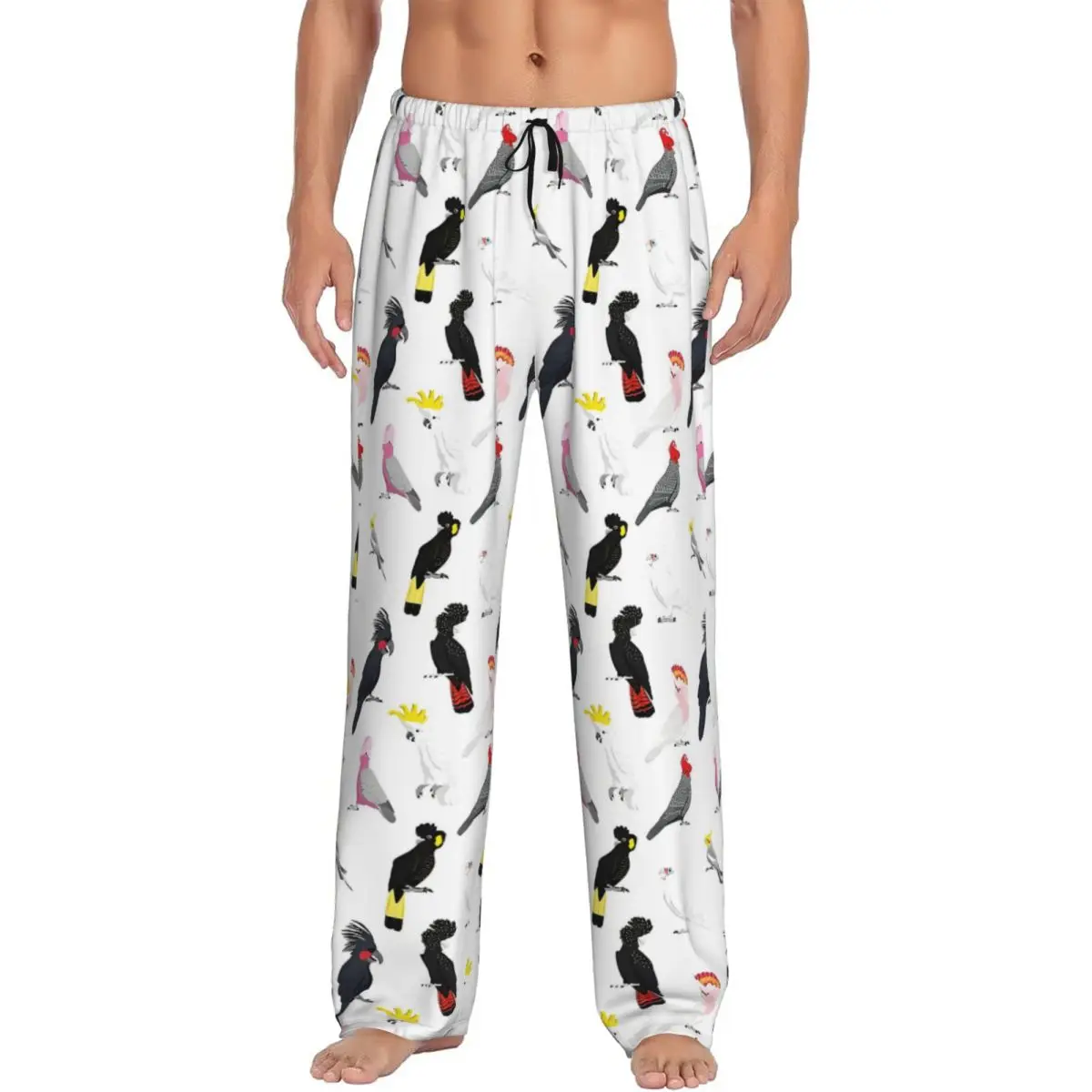 

Custom Men's Parrot Bird Pajama Pants Print Cute Parrot Sleep Sleepwear Bottoms with Pockets