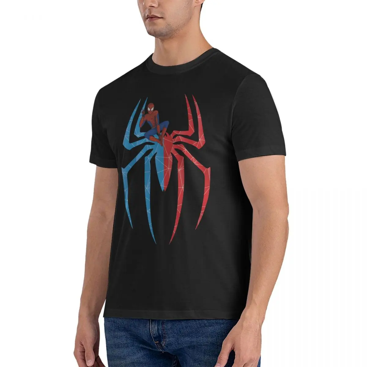 Men's T-Shirt Tom Holland Spidey Depend Fashion Pure Cotton Tee Shirt Short Sleeve Marvel Spiderman T Shirt Round Neck Clothing