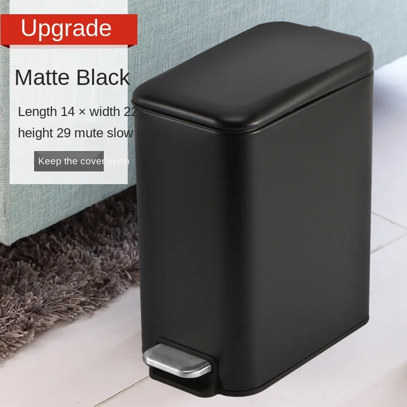 

A rectangle Stainless steel The trash foot household creative toilet Keep open 5 l paper basket desk trash can