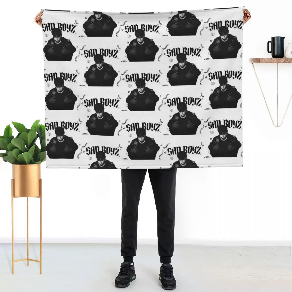 Junior H Sad Boyz Tour Throw Blanket Shaggy Furry Soft Blanket for Bedroom Living Room