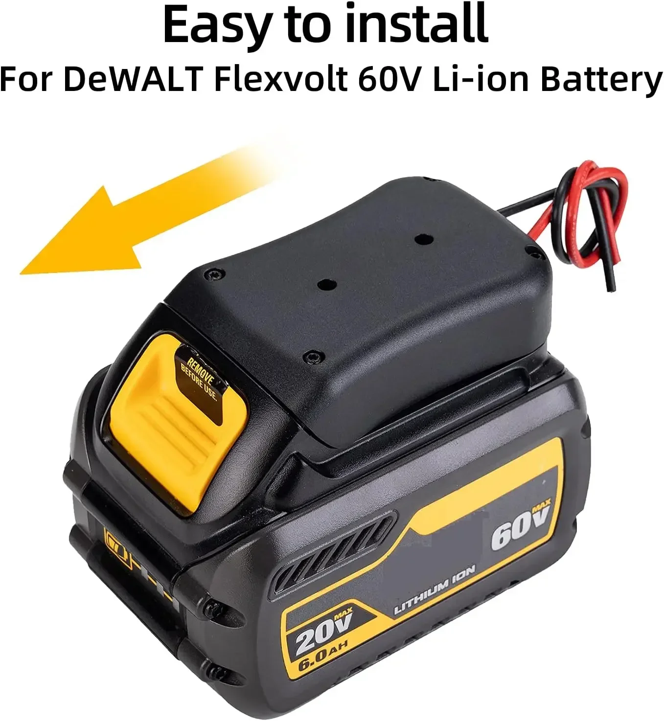 

Power Wheels Battery Adapter for DeWALT 60V Max Battery Dock Power Connector 12 Gauge 54 DIY for DIY, RC Toys