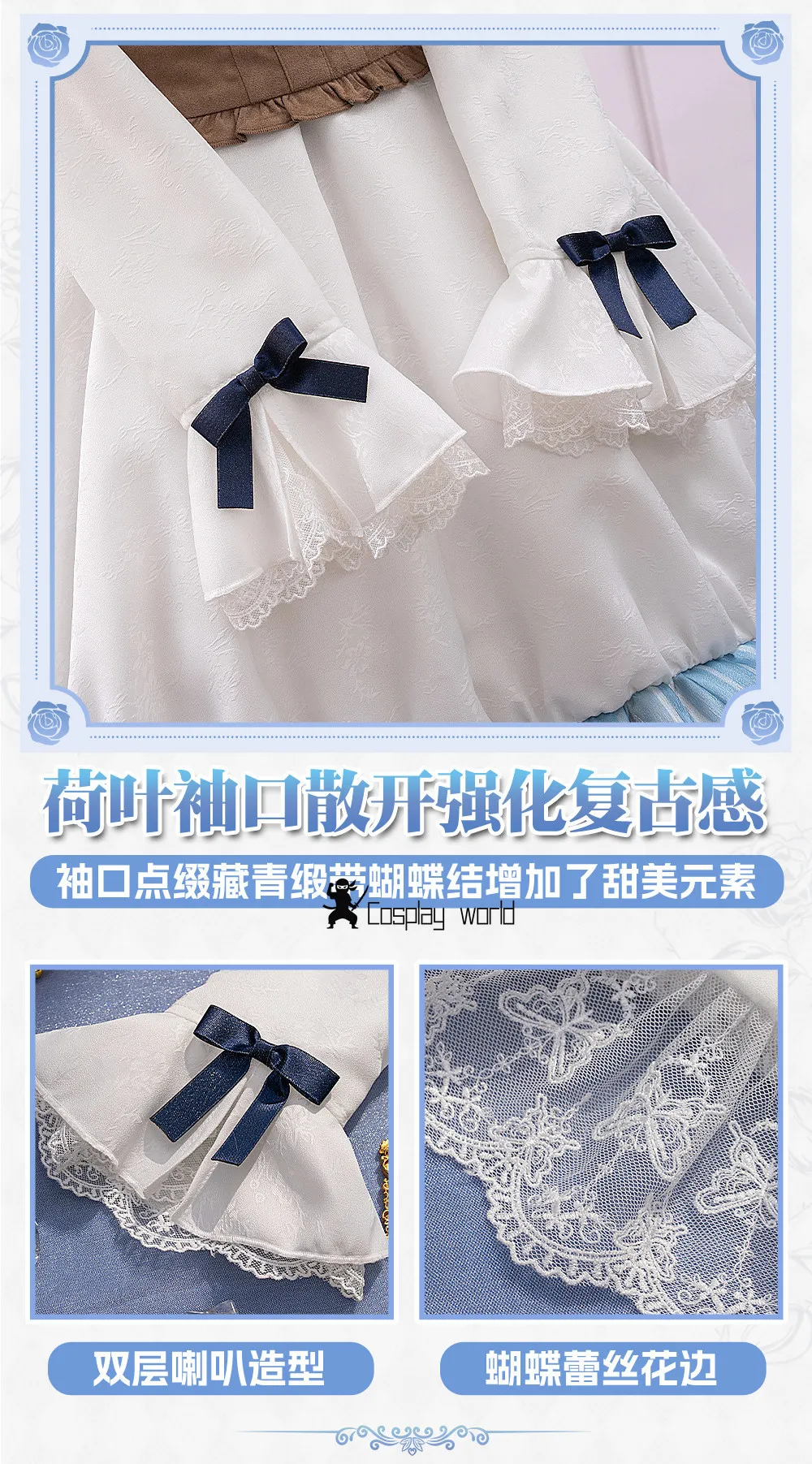 Game Taisho Alice Arisu Yurik Cosplay Costume New Sweet Lolita Dress, Socks, Headwear, Wig, Halloween Party Uniform for Girls view 4