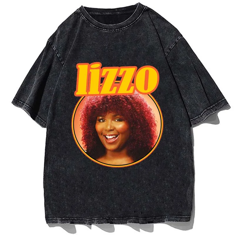 

Футболка унисекс 90-х годов с рэпером Lizzo, винтажная рубашка Singer Lizzo для концертного тура, уличная одежда, качественные хлопковые футболки большого размера с короткими рукавами