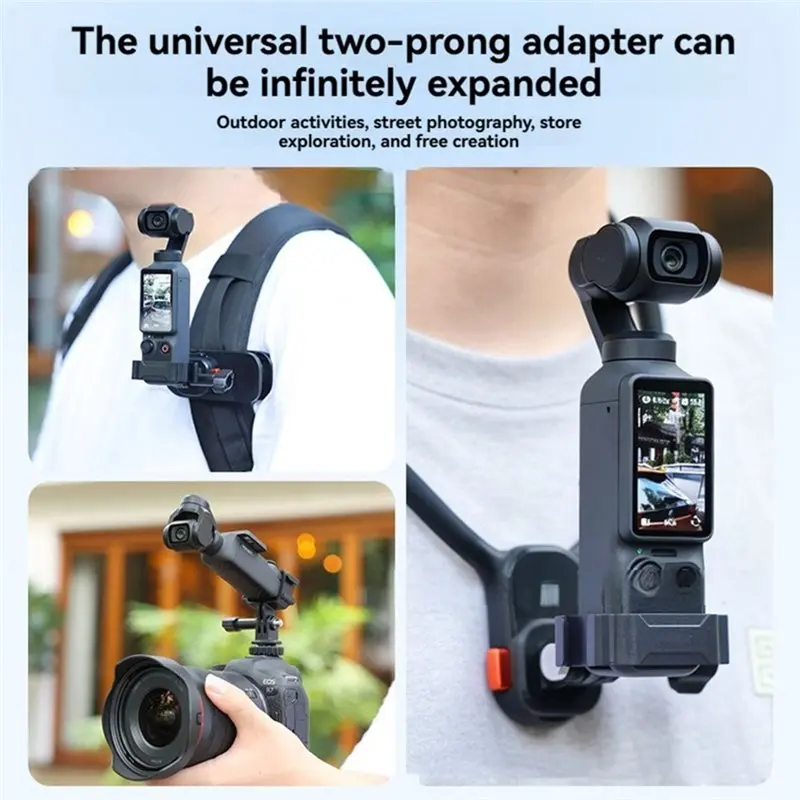 #(Upgraded) Dual Claw Quick Release Bracket Expansion Frame Mount Adapter For DJI Osmo Pocket 3/4/4P Cold Shoe
