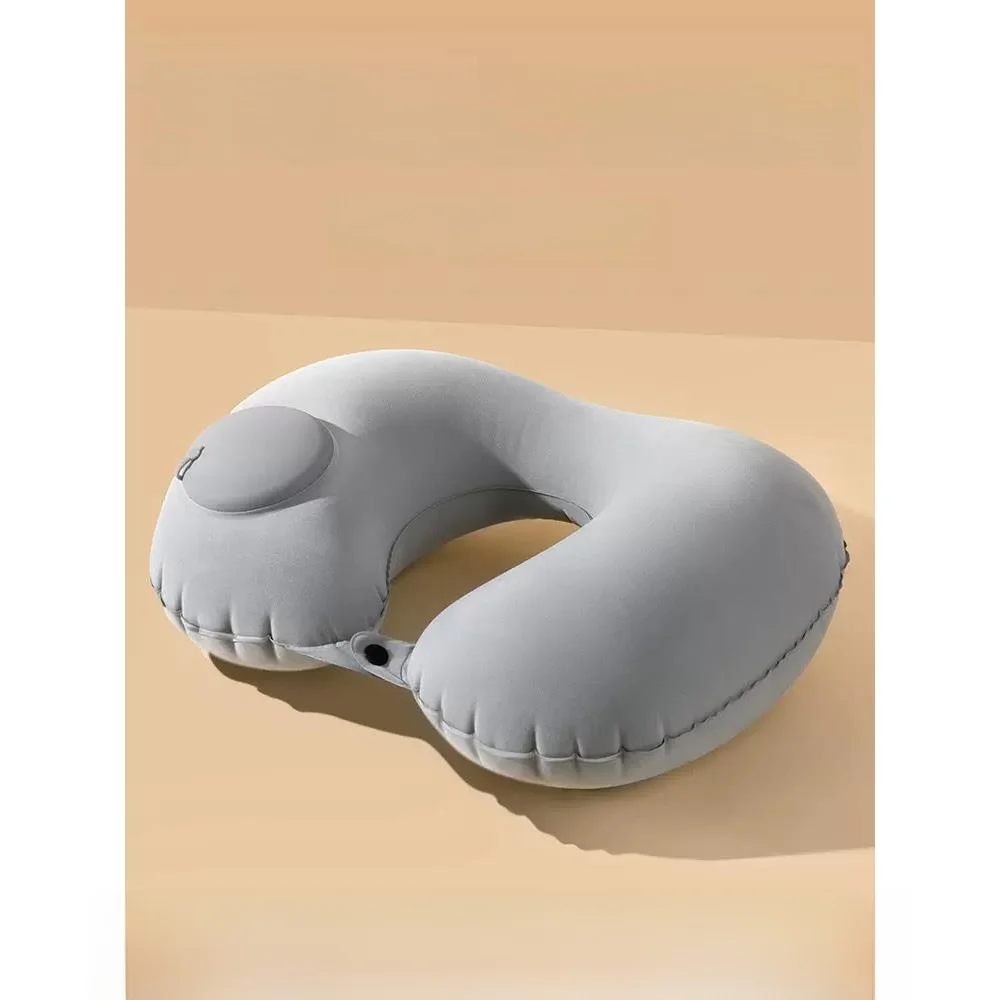 

Надувная U-образная подушка для шеи из ледяного шелка с охлаждающим эффектом, портативная складная подушка для путешествий и самолета
