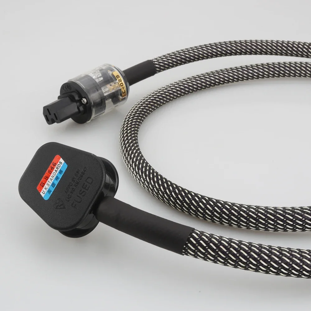 AC313 Hifi Audio OFC Power cable with Gold plated Schuko UK Power connector UK Plug power cable