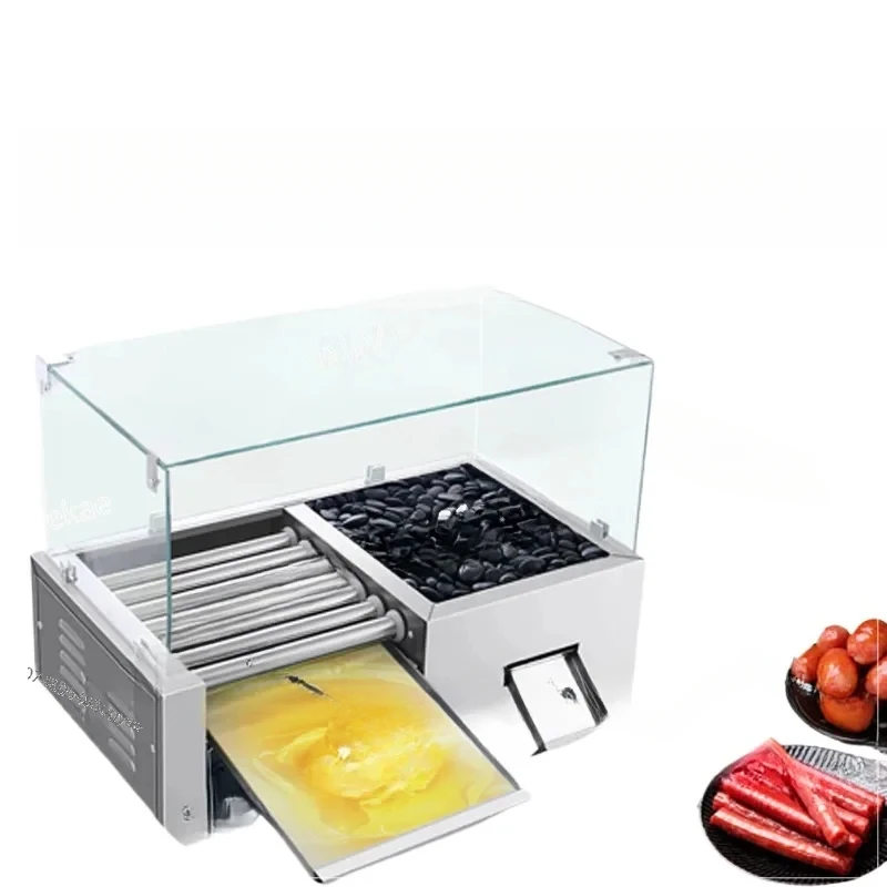 Commercial Hot Dog Roller Sausage Maker 360 ° Rotary Baking Setting Up A Stall/Camping Tools 220V