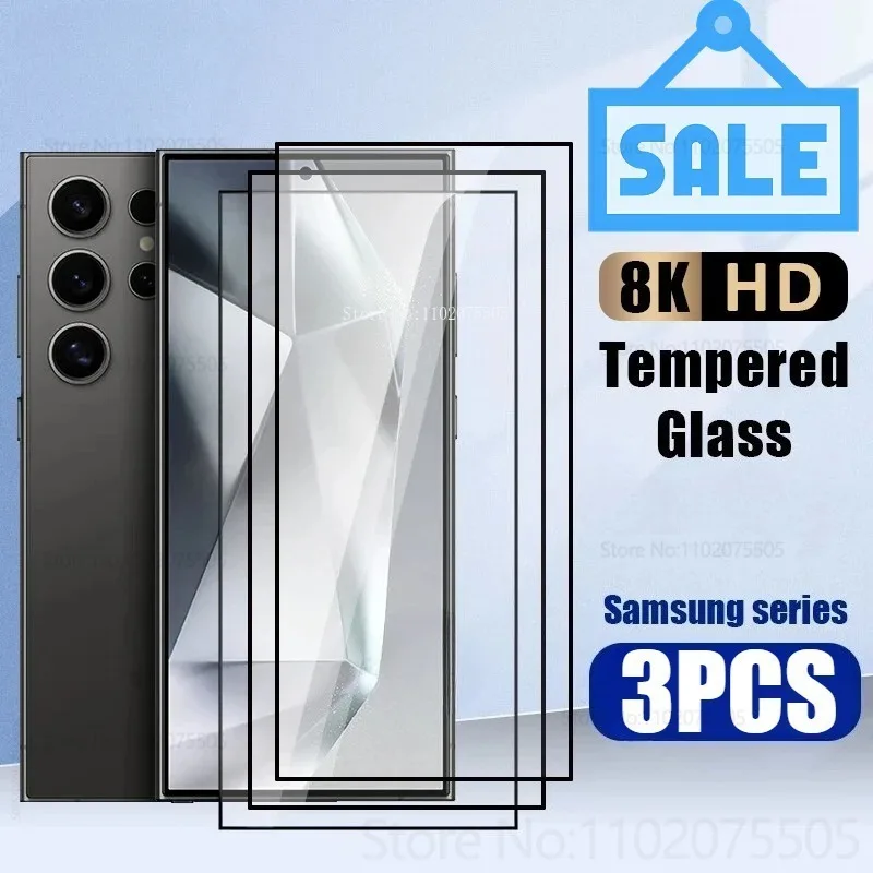 

3Pcs HD Tempered Glass Screen Protectors for Samsung Galaxy S25 Ultra S22 Ultra S24 Plus S23FE S24 Ultra S10Plus S9 S8 S21 S20FE