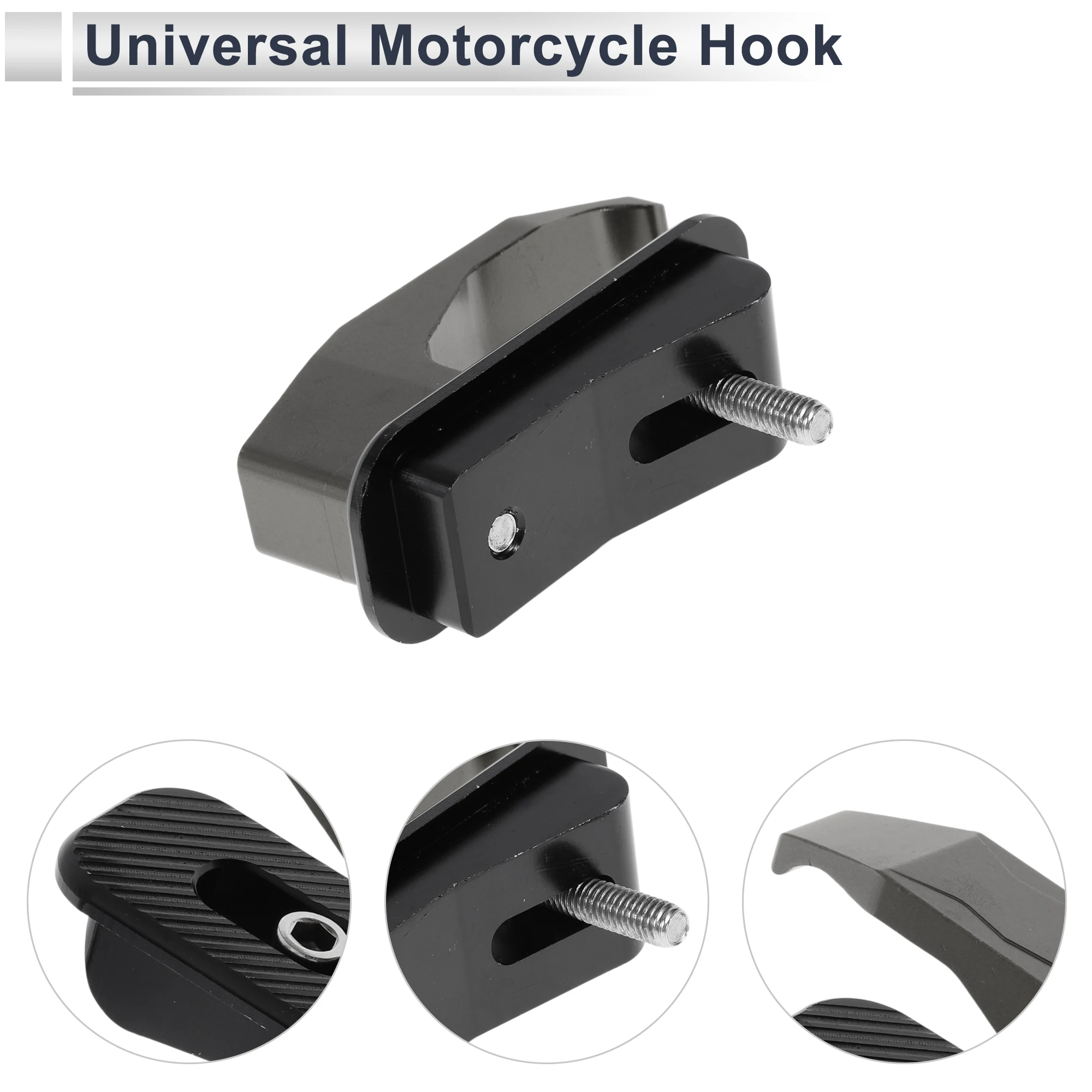 Motoforti مستطيل سبائك الألومنيوم دراجة نارية معلقة هوك 1 مجموعة لهجة التيتانيوم #5