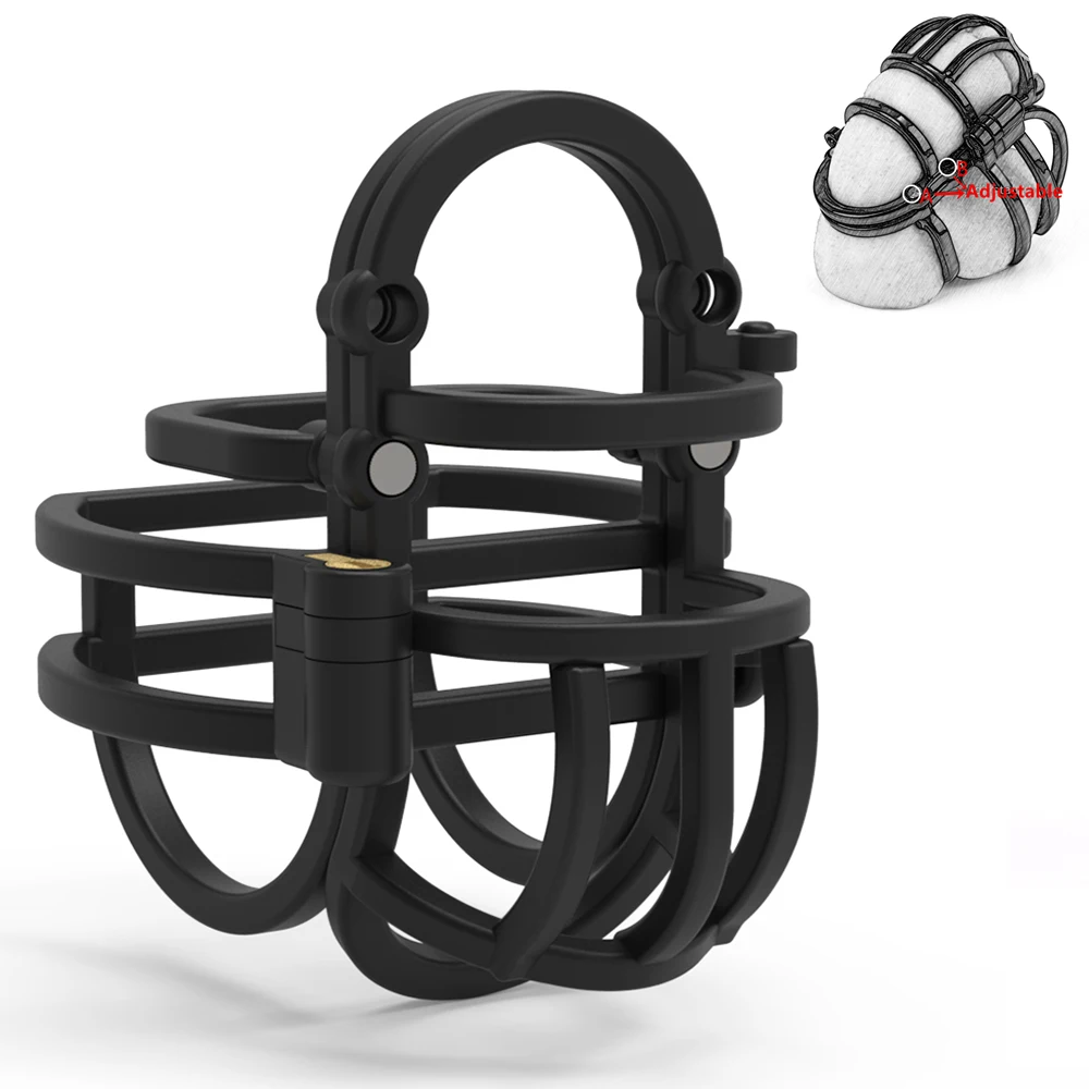 Adjustable Balls Chastity Cage Lightweight Male Chastity Belt Penis Ring Cock Cage Trainer Adults Sex Toys For Men