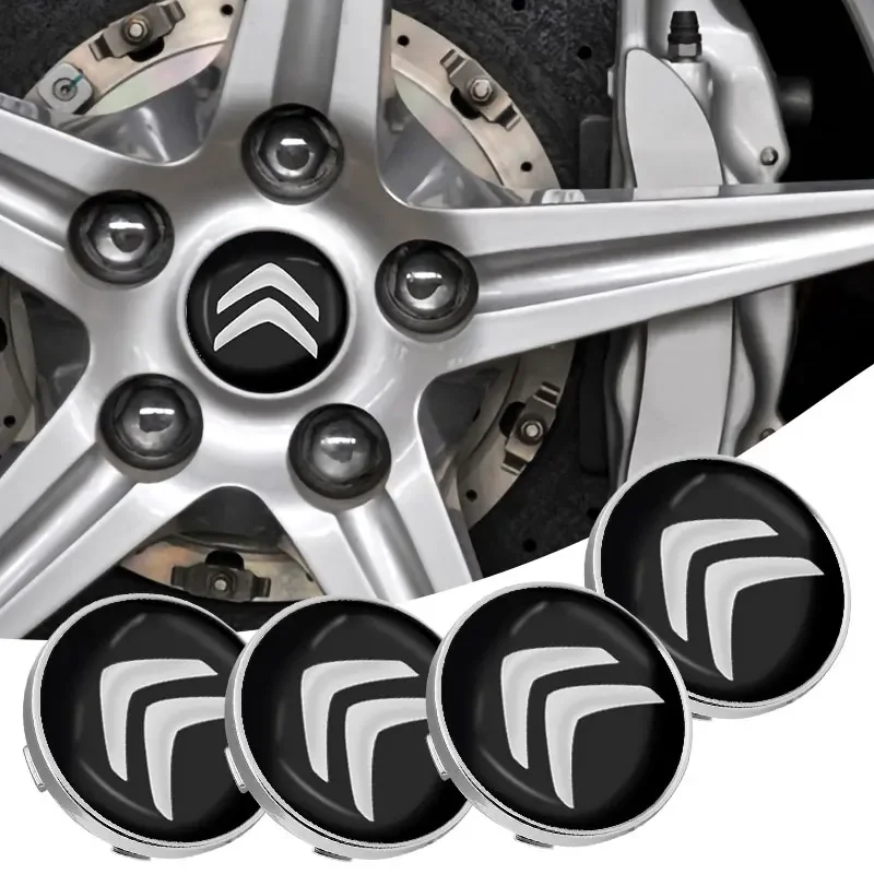 4pcs Car Accessories 60MM Car Wheel Center Tire Hub Caps Cover Sticker Fit Citroen C4 C3 C5 Aircross C1 DS3 DS5 Berlingo Jumper
