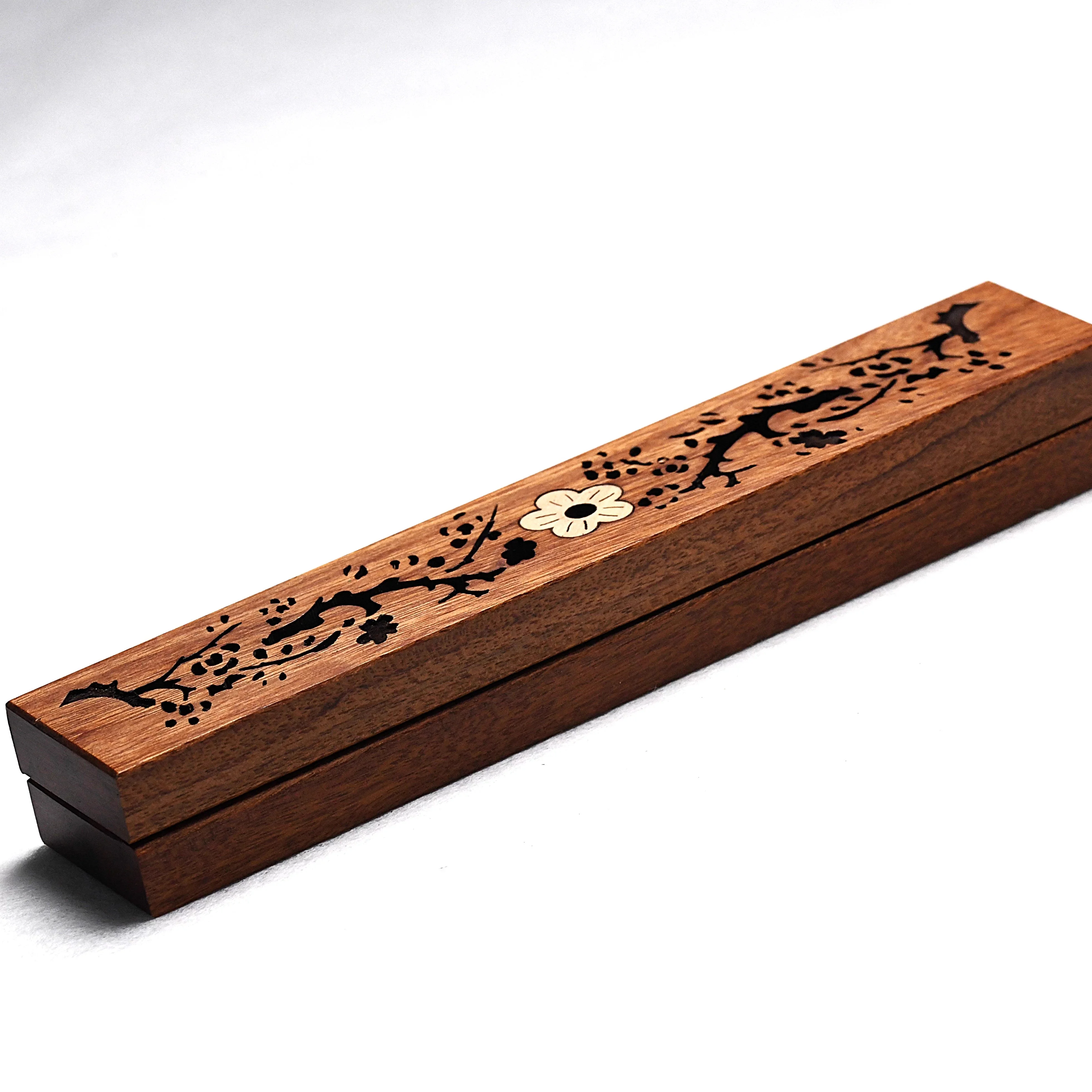 

Portable Vintage Rosewood Incense Stick Holder Incense Box for Line Incense Carry-around Aromatic Therapy Wood Craft