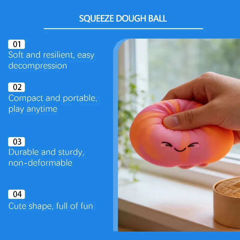 Realistic Giant Dumpling Squeeze Toy with Bamboo Steamer Soft Slow Rebound Sensory Squeeze Toy Relief Anxiety Fidget Stress Ball