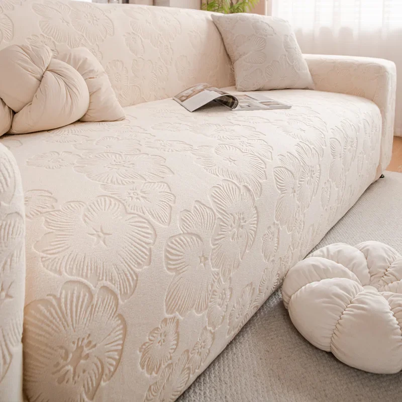 Flower Pattern Sofa Cover Fully Covered with Dust-proof Sofa Protective Cover Machine Washable Highly Elastic Pet Friendly