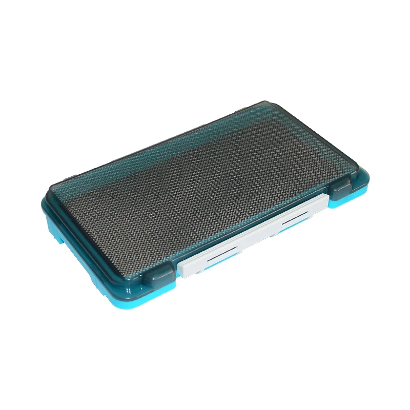 Neue Kunststoff Angeln Box Tragbare Schwamm Pad Fliegen Lockt Boxen Jig Kopf Haken Lagerung Organizer Spinner Löffel köder Karpfen werkzeug Fall
