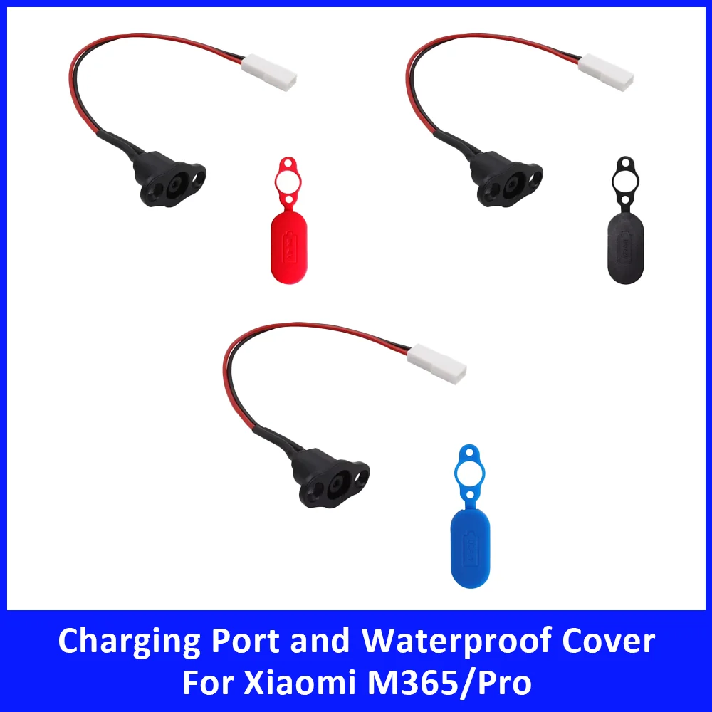 Charging Port with Waterproof Cover Set for Xiaomi M365 Pro Electric Scooter Accessories for Xiaomi Scooter Charging Accessories