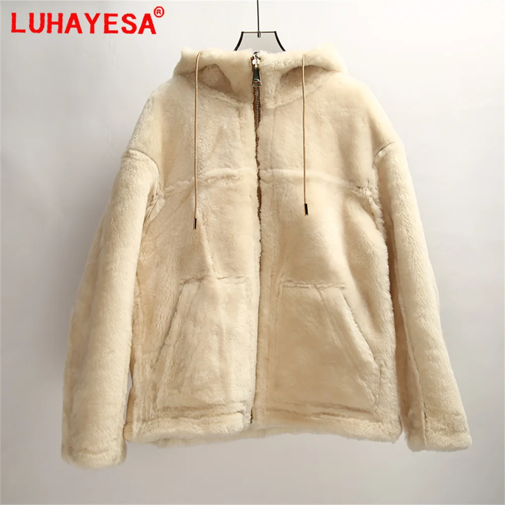 Apenas café m 2024 tamanhos duplos vestindo toscana pele de carneiro shearling casaco feminino inverno quente natural pele de cordeiro shearling jaqueta