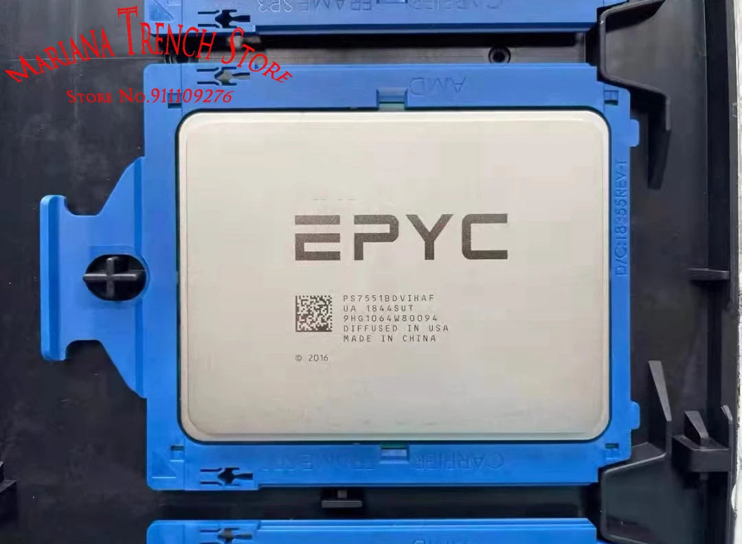 Processor for EPYC 7551 32 Cores 64 Threads Max. Boost Clock Up to 3.0GHz  Base Clock 2.0GHz