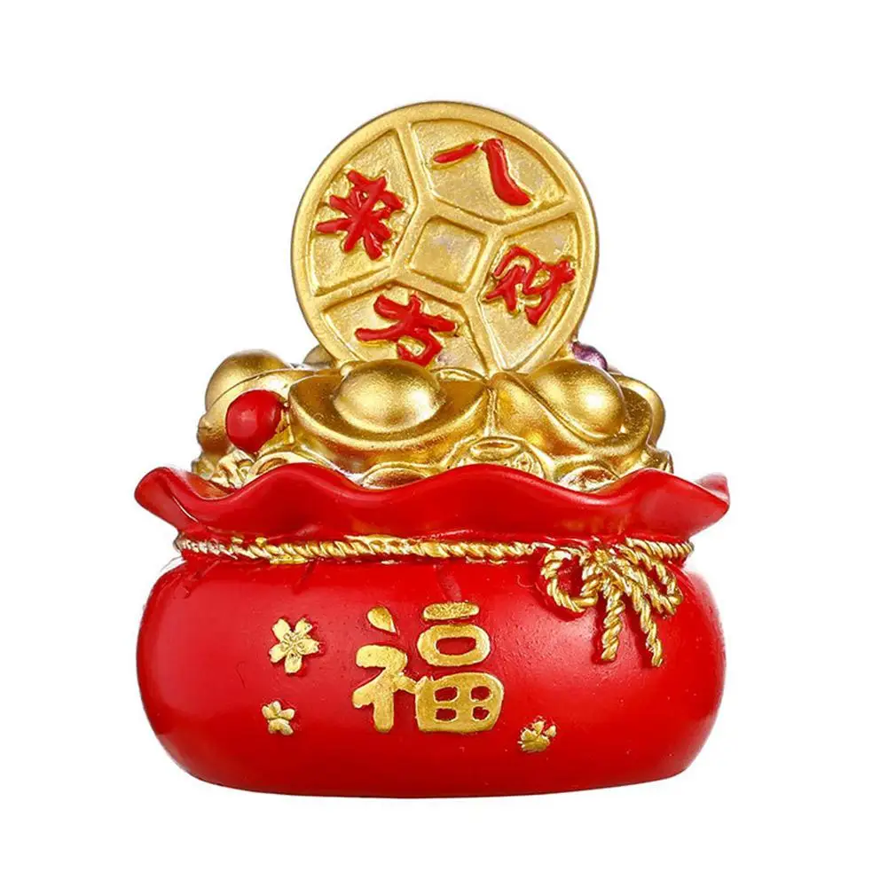 Bolsa de dinero de resina para Festival de Primavera, adornos decorativos para pastel, decoración del hogar, buena bendición, mesa, suerte, H5p2