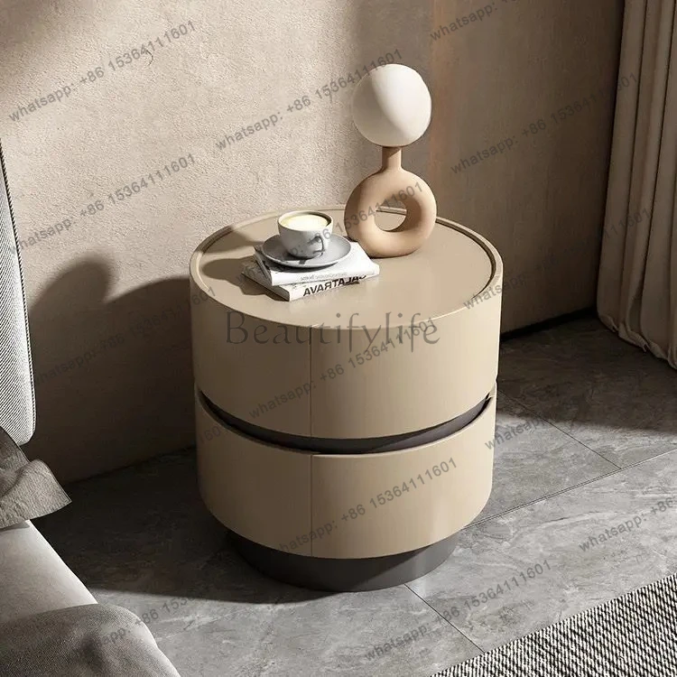 

Creamy Italian Luxury Nightstand: Creative & Stylish Bedside Table, Minimalist Design with Ample Storage