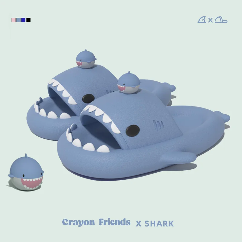 Man Women Shark Slippers 2022 Summer Home Anti-skid Solid 11 Color Couple Outdoor Cool Indoor Household Funny Kids Slipper